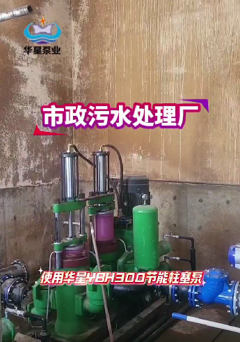 市政污水處理廠使用華星YBH300咸陽柱塞泵現(xiàn)場